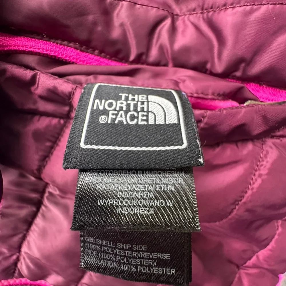 North Face Girls Reversible Pink Purple Jacket Sz‎ L Large 14/16 CN01 TB5M